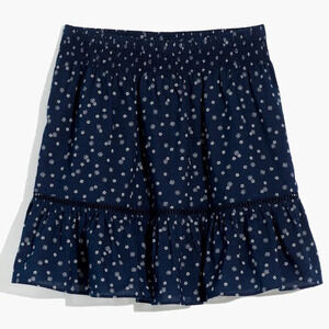 Madewell Navy Floral Mini Skirt